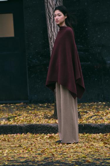 PANTALÓN ANCHO SOFT PIQUÉ - Tostado vigoré de Zara - Imagen 0