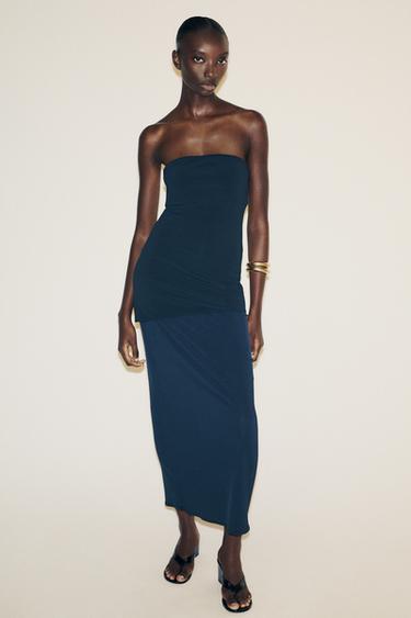 TRAEGERLOSES KLEID - Dunkles Marineblau von Zara