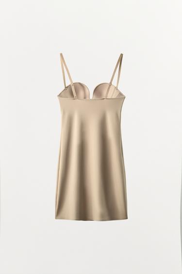 BODY SHAPE POLYAMIDE MINI DRESS - Beige-pink by Zara - Image 5