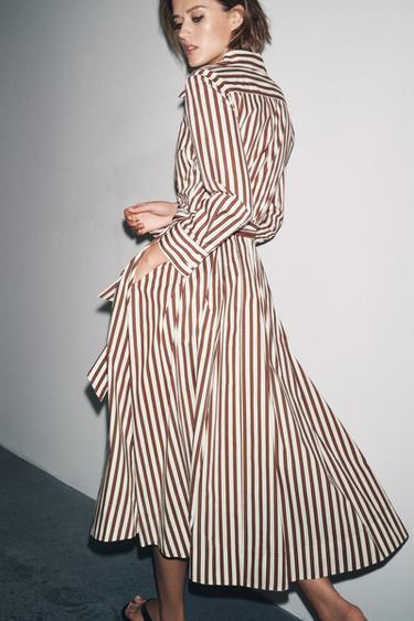 Zara ZW COLLECTION STRIPED SHIRT DRESS - striped - Image 0