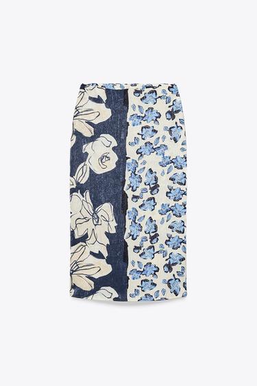 JUPE MIDI IMPRIMÉE SATINÉE - Multicolore de Zara - Image 2