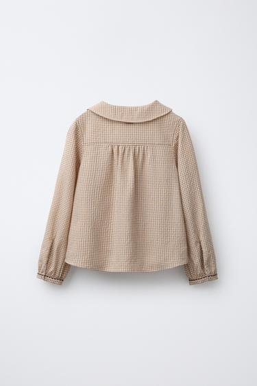 EMBROIDERED PETER PAN COLLAR SHIRT BENSIMON ® X ZARA - Caramel by Zara - Image 1