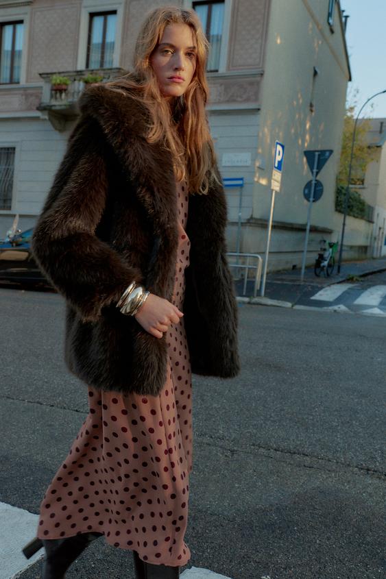 FAUX FUR BELTED COAT