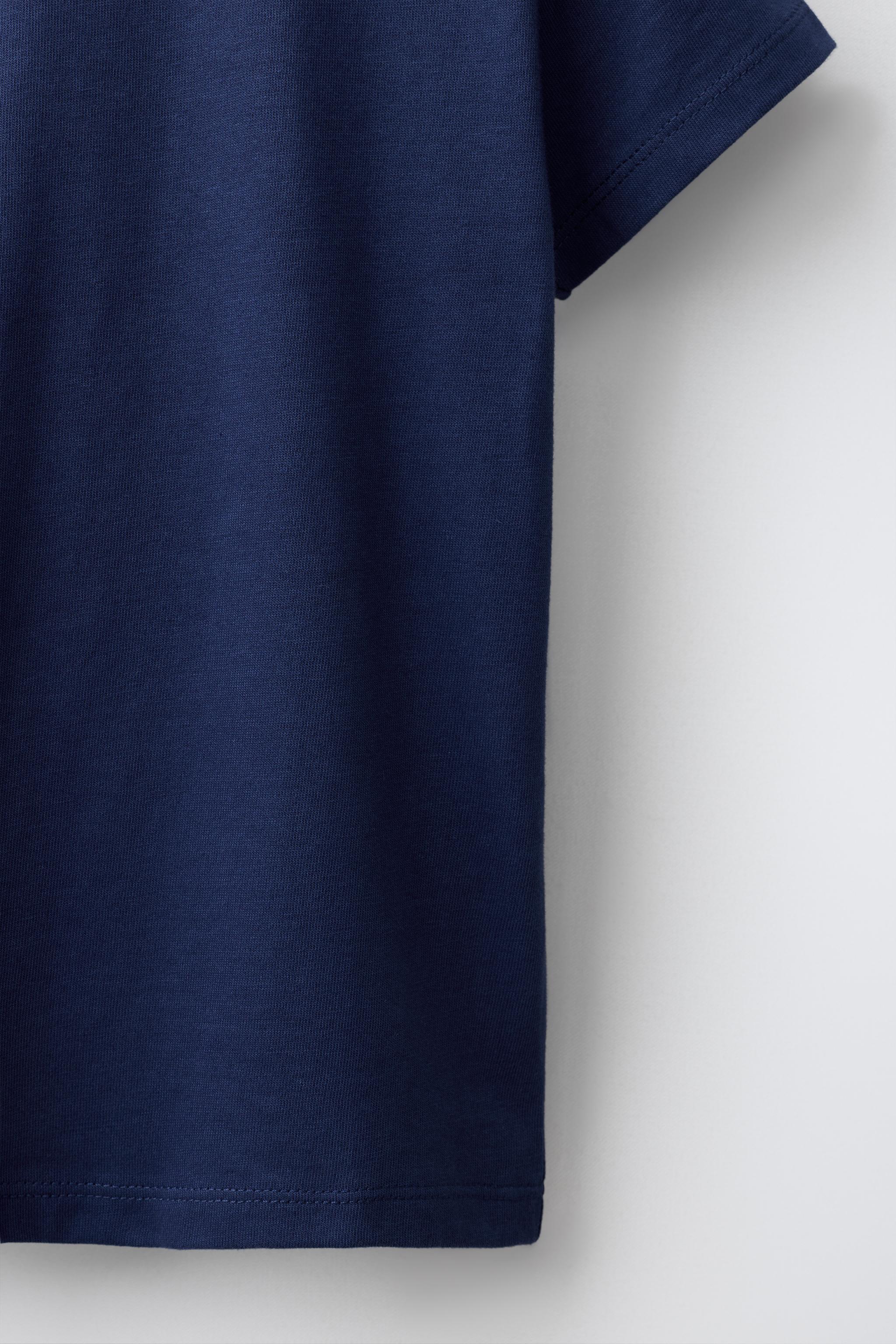 Детские футболки Zara MANDARIN COLLAR T-SHIRT WITH FROG FASTENING — фото 4