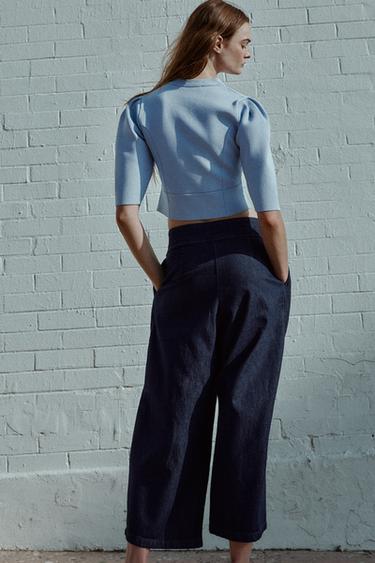 PUFF SLEEVE CARDIGAN - Pastel blue by Zara - Image 5