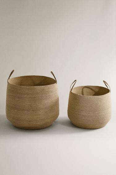 SEAGRASS BASKETS WITH HANDLES - Brown by Zara - Image 1