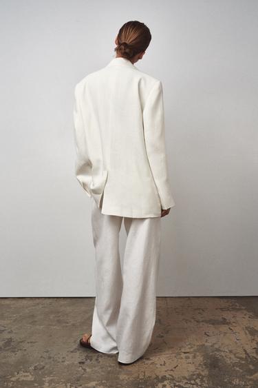 PANTALON 100 % LIN ZW COLLECTION - Blanc de Zara - Image 2
