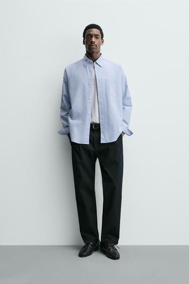 CAMISA OVERSIZED FIT OXFORD - Azul claro de Zara