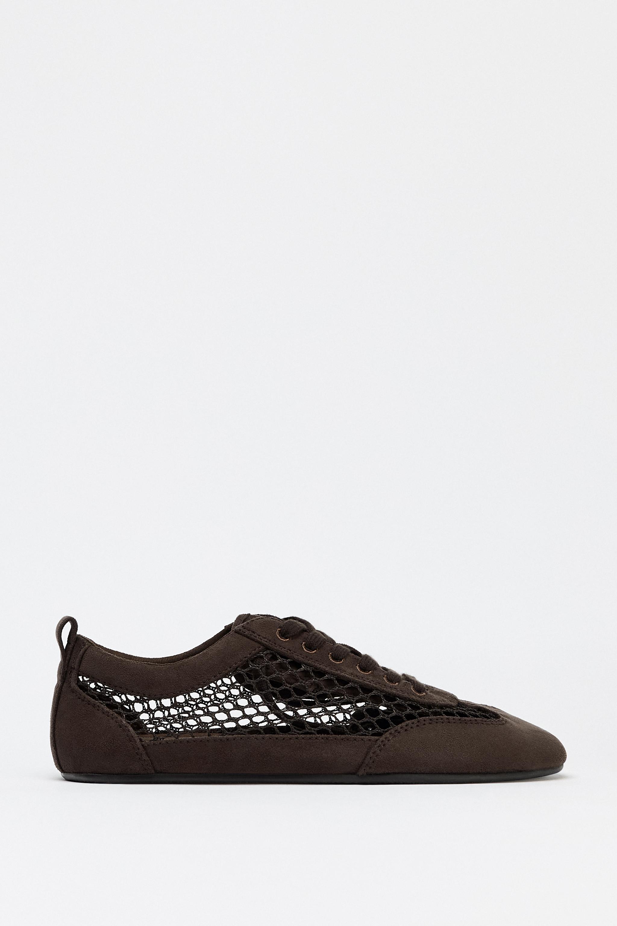 MESH DERBY SHOES - Brown | ZARA United States
