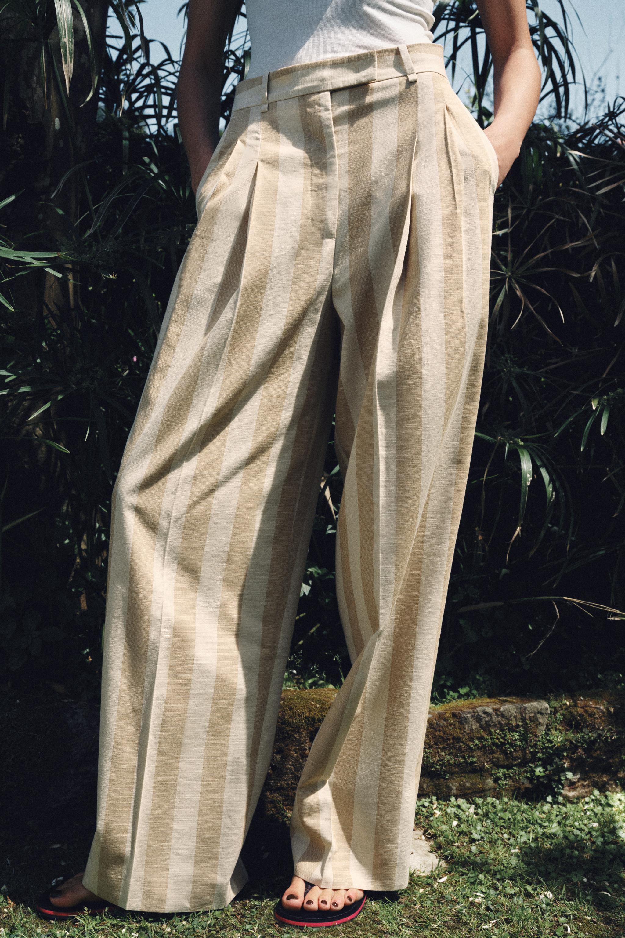 ZW COLLECTION STRIPED WIDE LEG PANTS