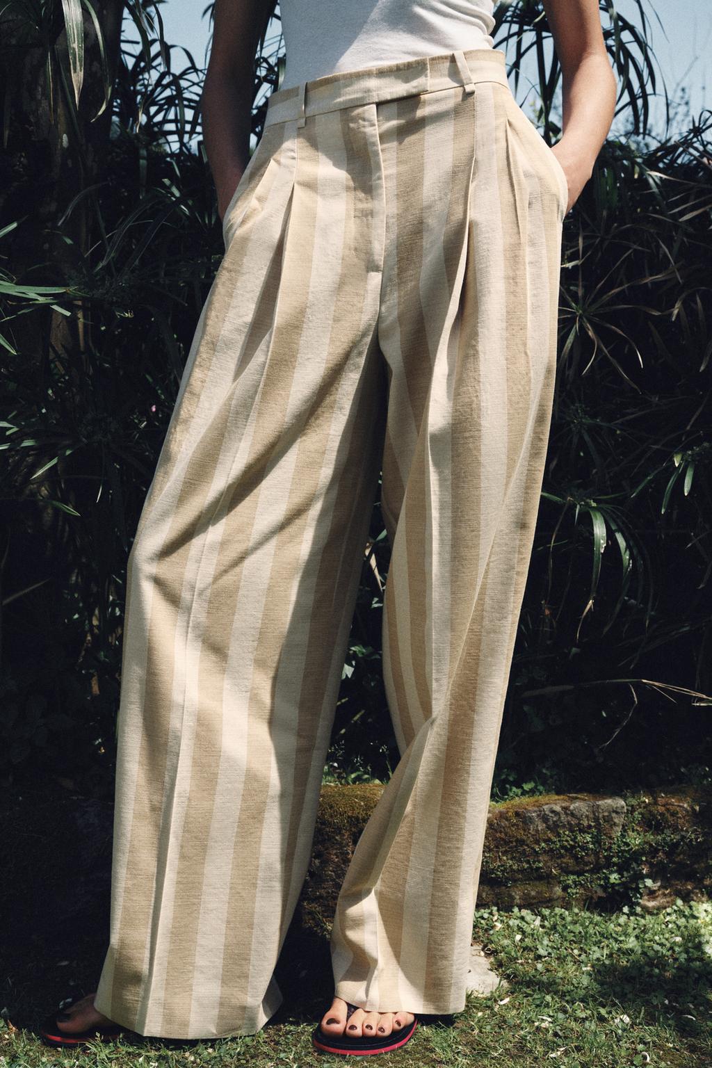 ZW COLLECTION STRIPED WIDE LEG PANTS - image 2