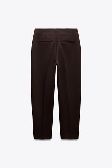 HIGH WAIST CROPPED TROUSERS - Brown by Zara - Image 5