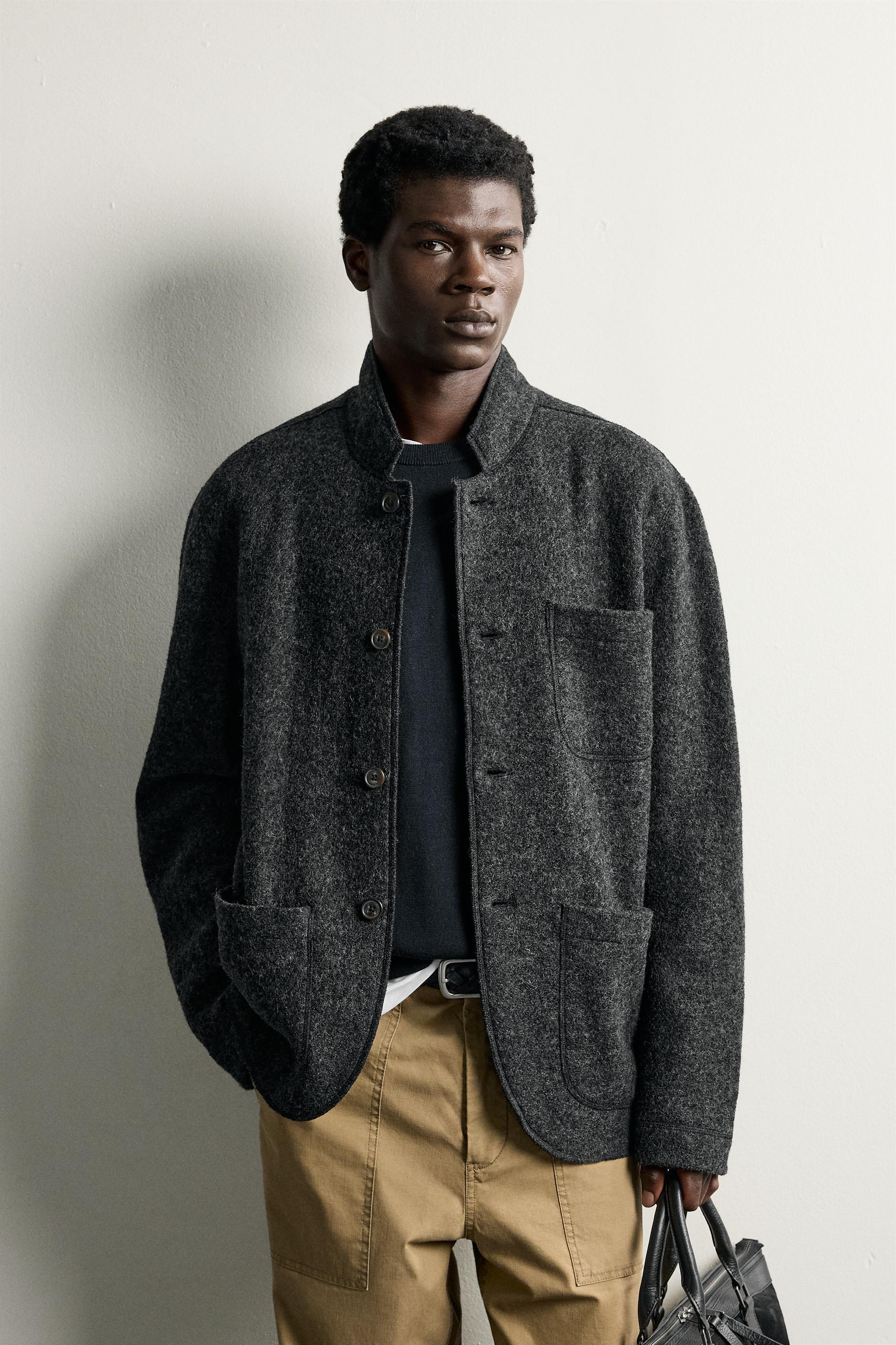 Zara VİSKOZ VE YÜN KARIŞIMLI RELAXED FIT BLAZER görsel 2