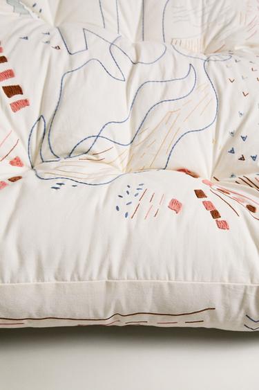 COTTON TOPPER WITH EMBROIDERED DETAILS - Ecru by Zara - Image 4