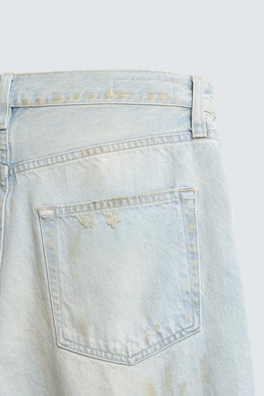 BERMUDA EN DENIM STRAIGHT FIT EFFET VINTAGE - Bleu clair de Zara - Image 9