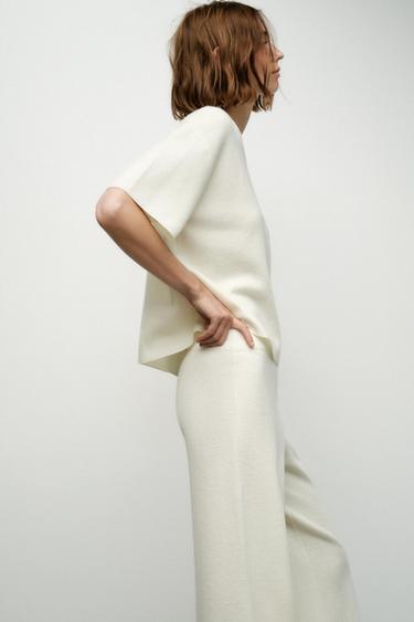 SOFT RIBBED TOP - Ecru by Zara