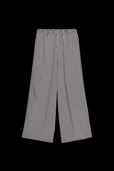 Zara ZW COLLECTION STRIPED FLOWY PANTS - Blue / White - Image 0