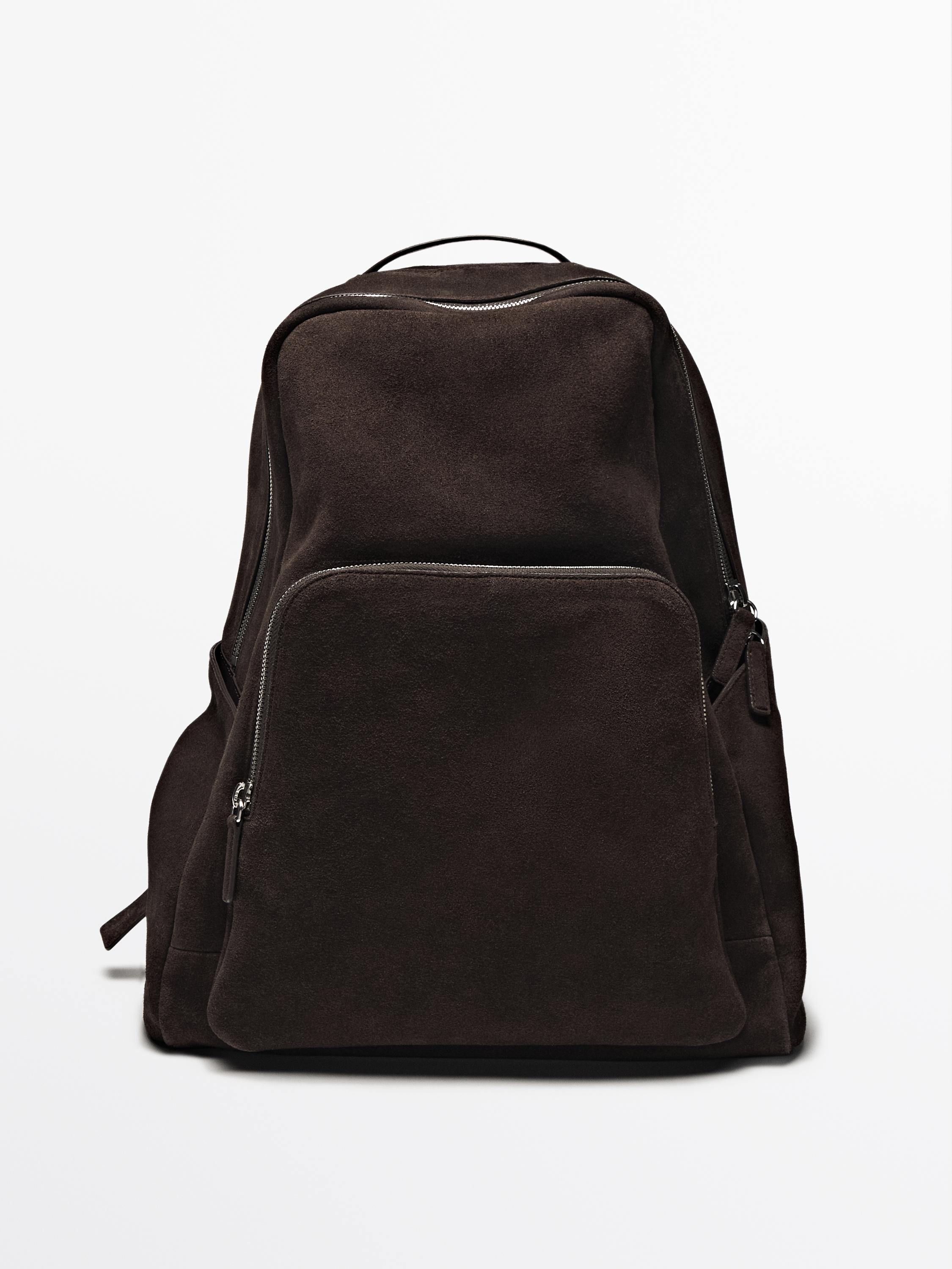Nappa leather backpack with zip - Brown | ZARA United States