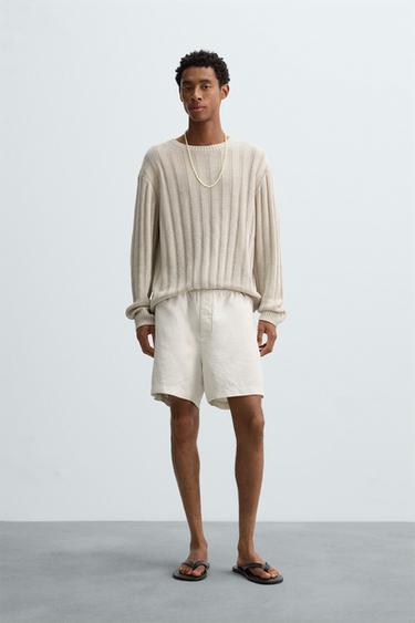 100% HEMP BERMUDA SHORTS - Sand by Zara - Image 0