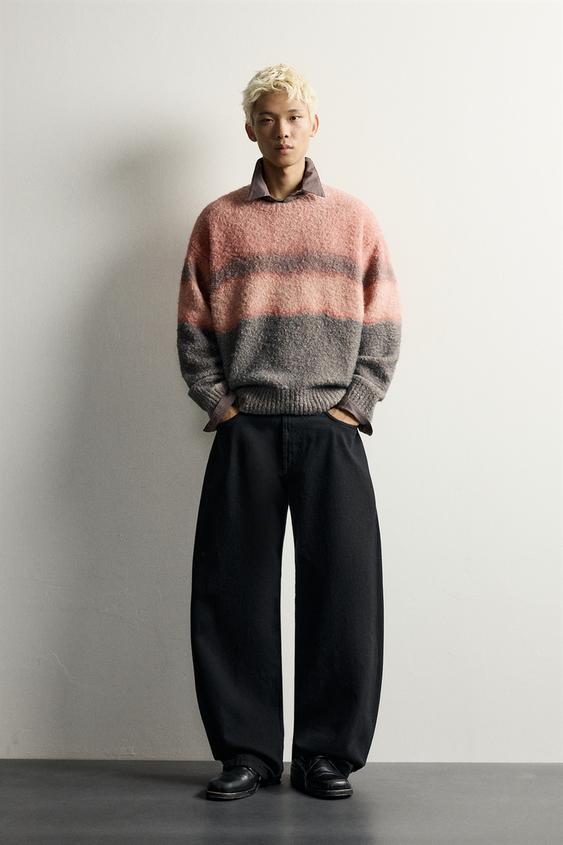 PRINTED BOUCLÉ JUMPER - Anthracite grey by Zara - Image 0