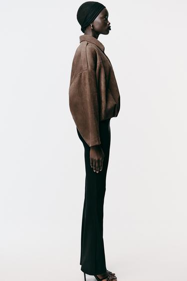 VESTE BOMBER EFFET DAIM - Marron foncé de Zara - Image 2