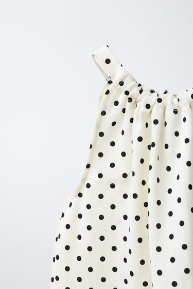 TOP À ENCOLURE HALTER ET IMPRIMÉ À POIS - Écru de Zara - Image 2