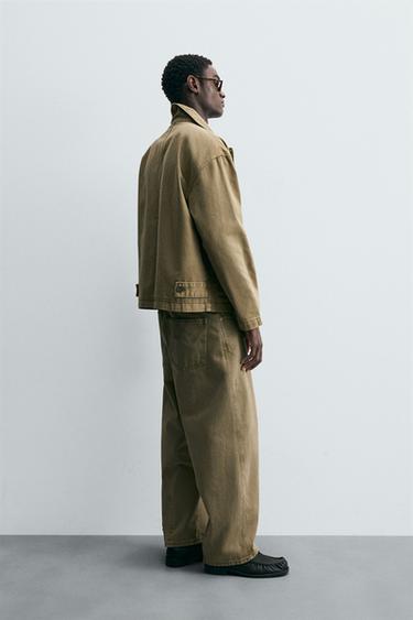 Zara LIMITED EDITION DENIM OVERSHIRT - Khaki