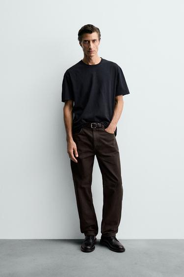 Zara IRREGULAR HEM T-SHIRT - Dark navy - Image 0