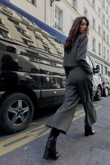 PANTALON JUPE-CULOTTE À CEINTURE ET RAYURES TENNIS - rayures de Zara - Image 4