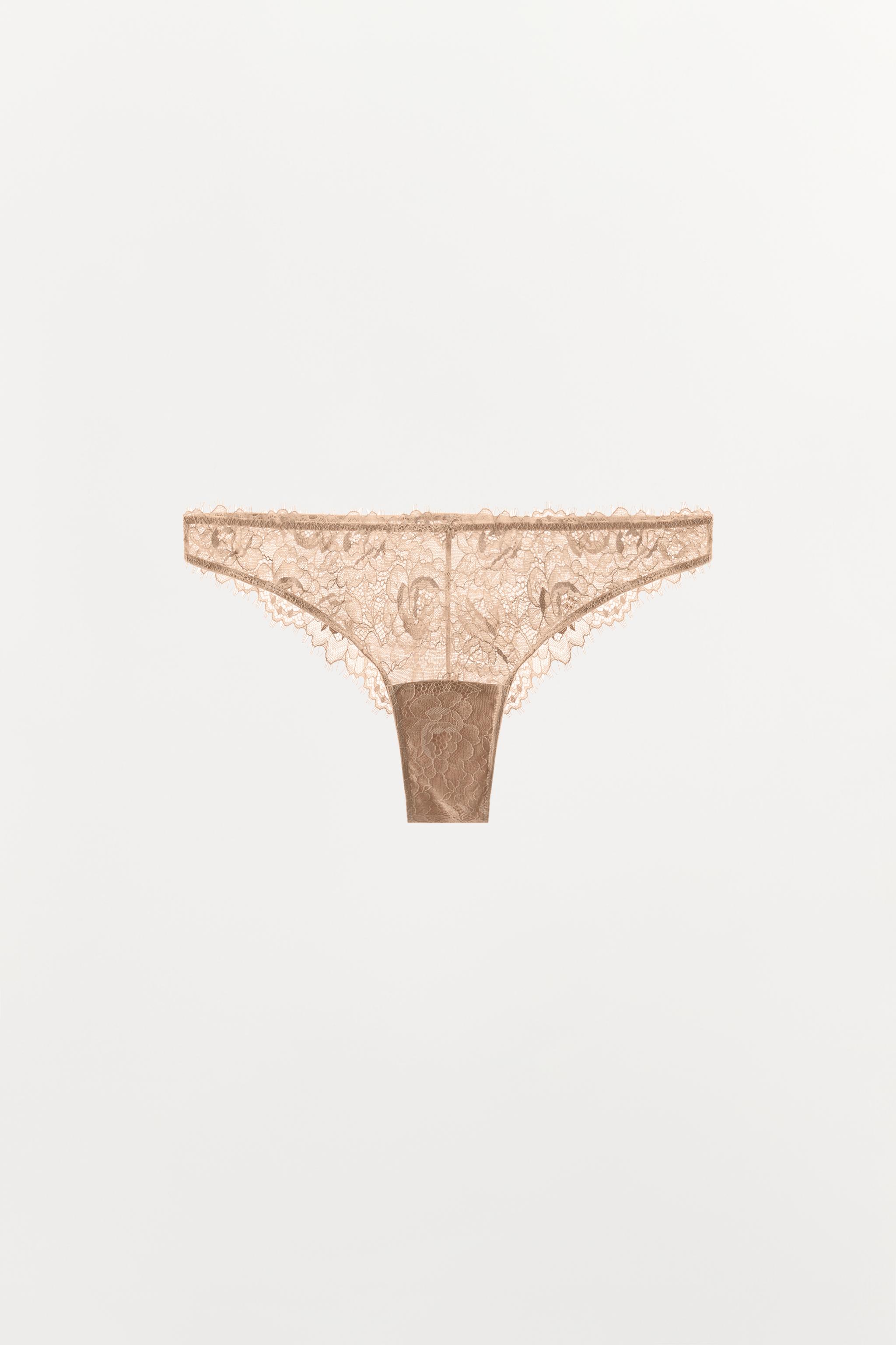 LACE PANTIES — Beige-pink