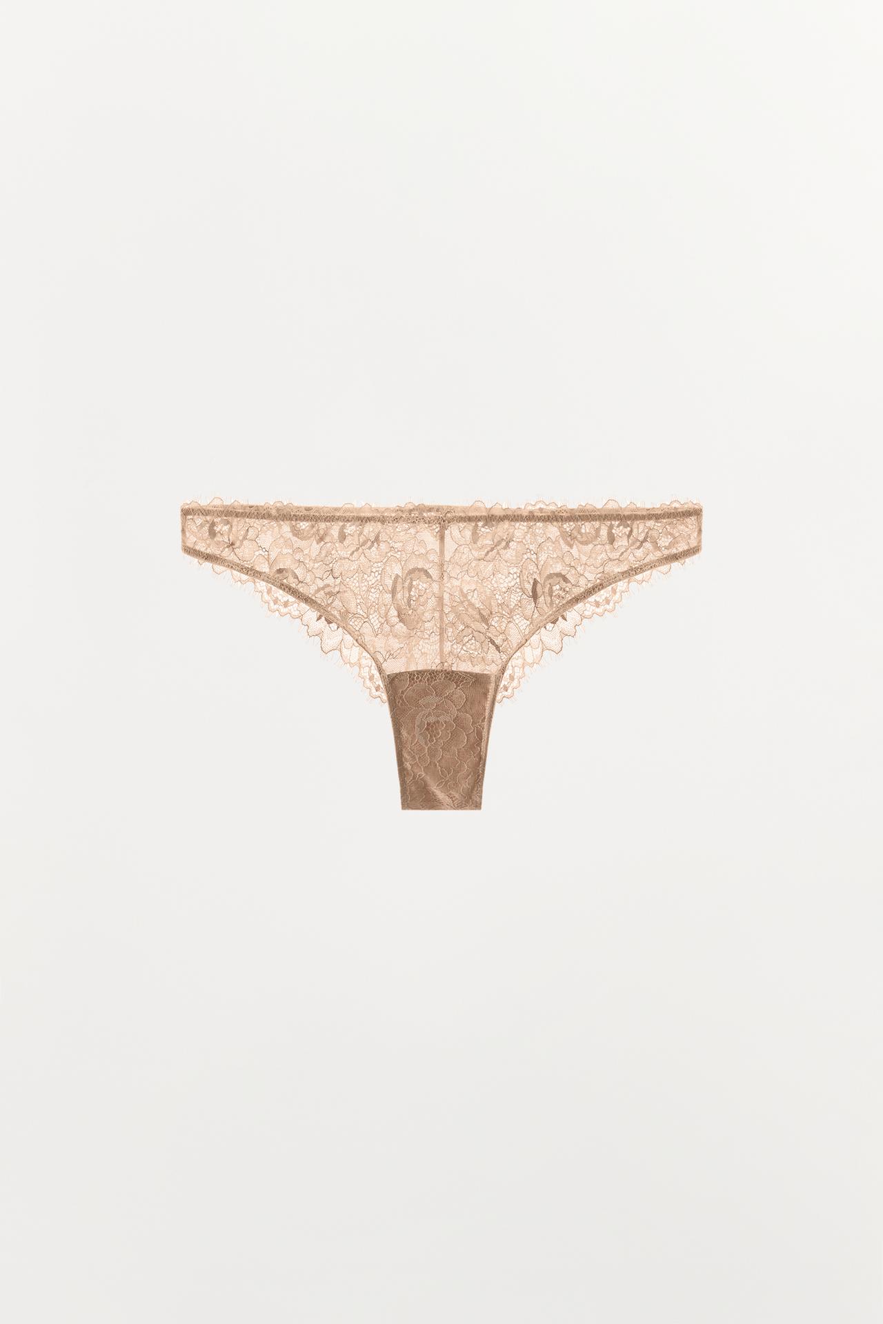 LACE PANTIES — Beige-pink