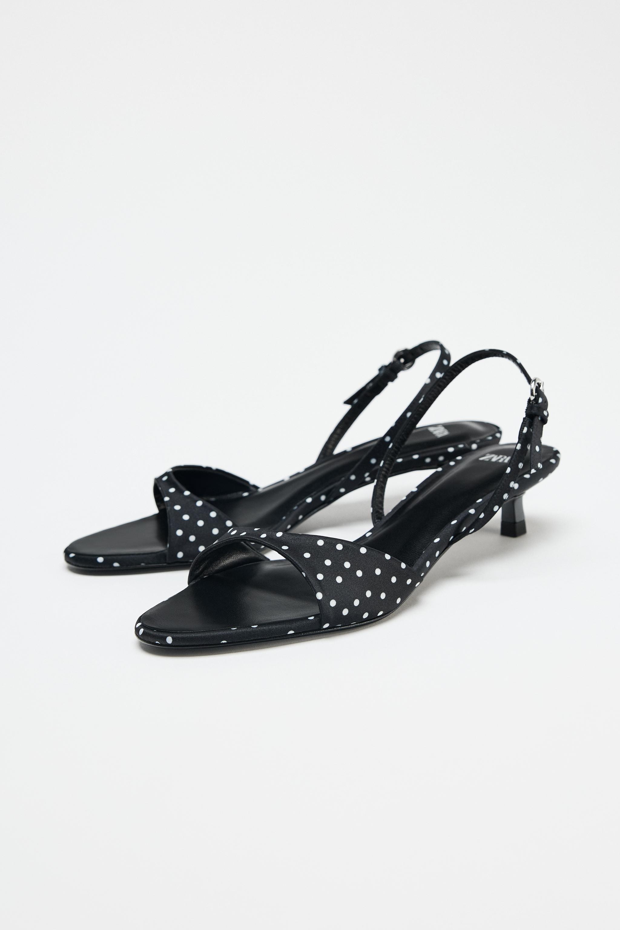 ZARA(ザラ)の「メッシュドット柄ヒールサンダル」 - PARTE