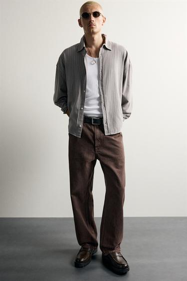 RELAXED FIT CARPENTER JEANS - Brown by Zara