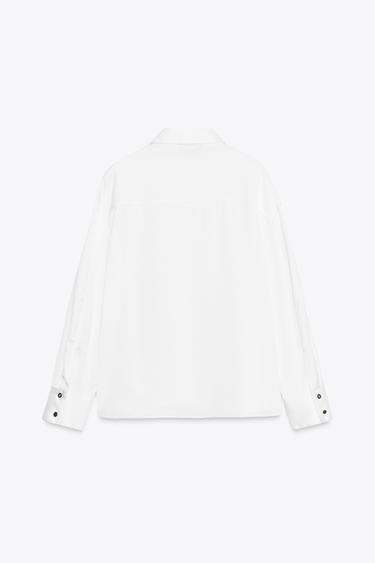 CHEMISE SATINÉE BOUTONS ASSORTIS - Blanc de Zara - Image 7