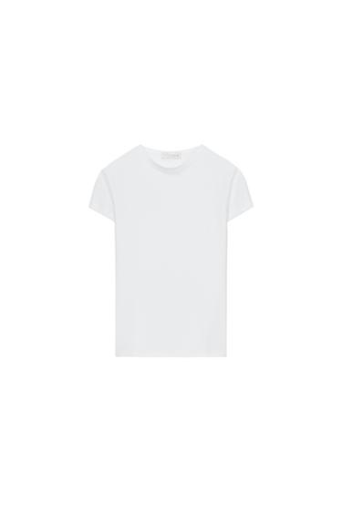 Zara 合身短袖 T 恤 - 白色