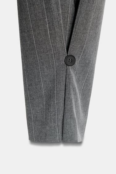 PANTALON PLIS BOUTON BAS - Gris / Bleu de Zara - Image 6