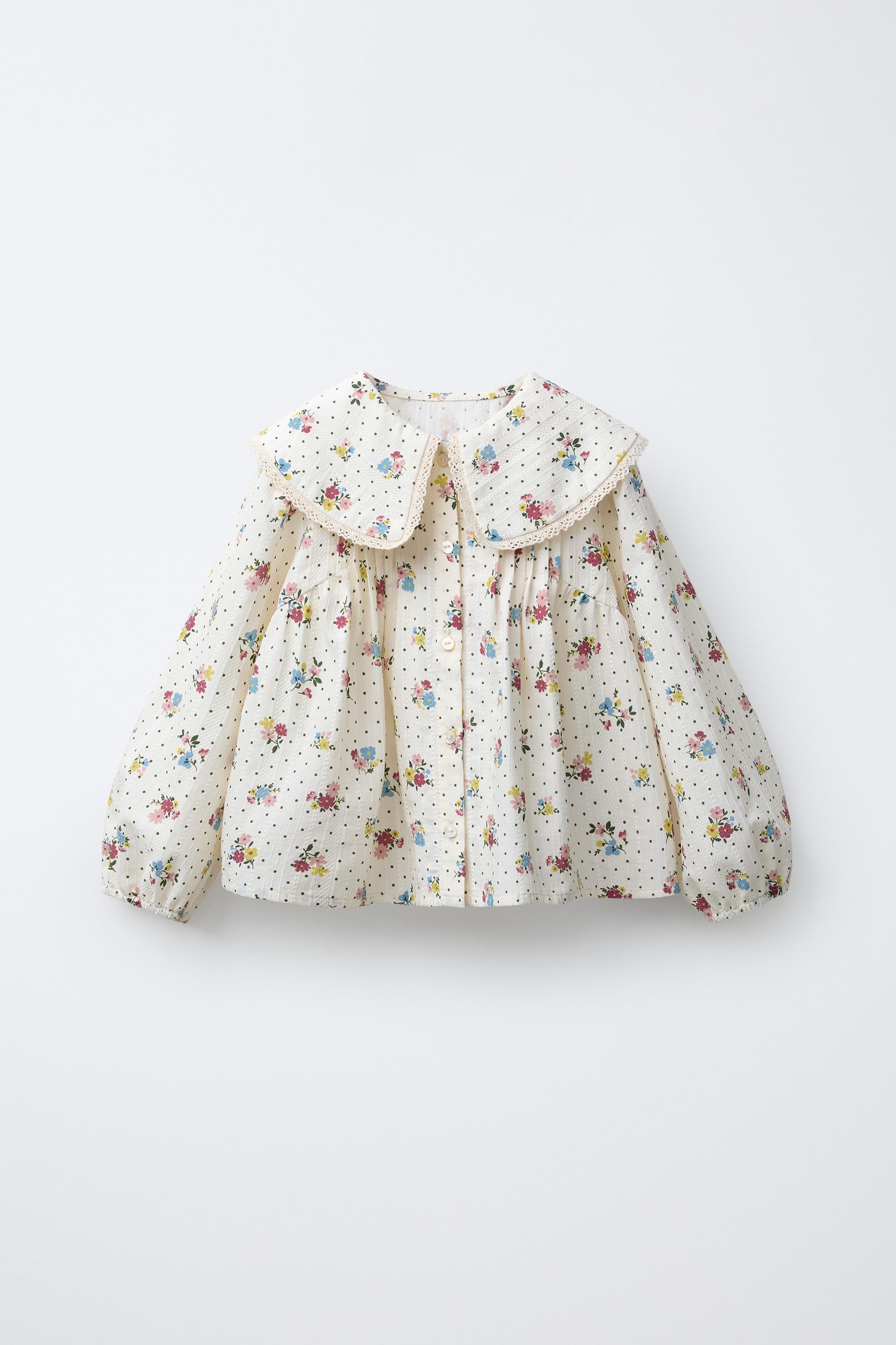 LACE TRIM FLORAL PRINT SHIRT - Multicolored | ZARA United States