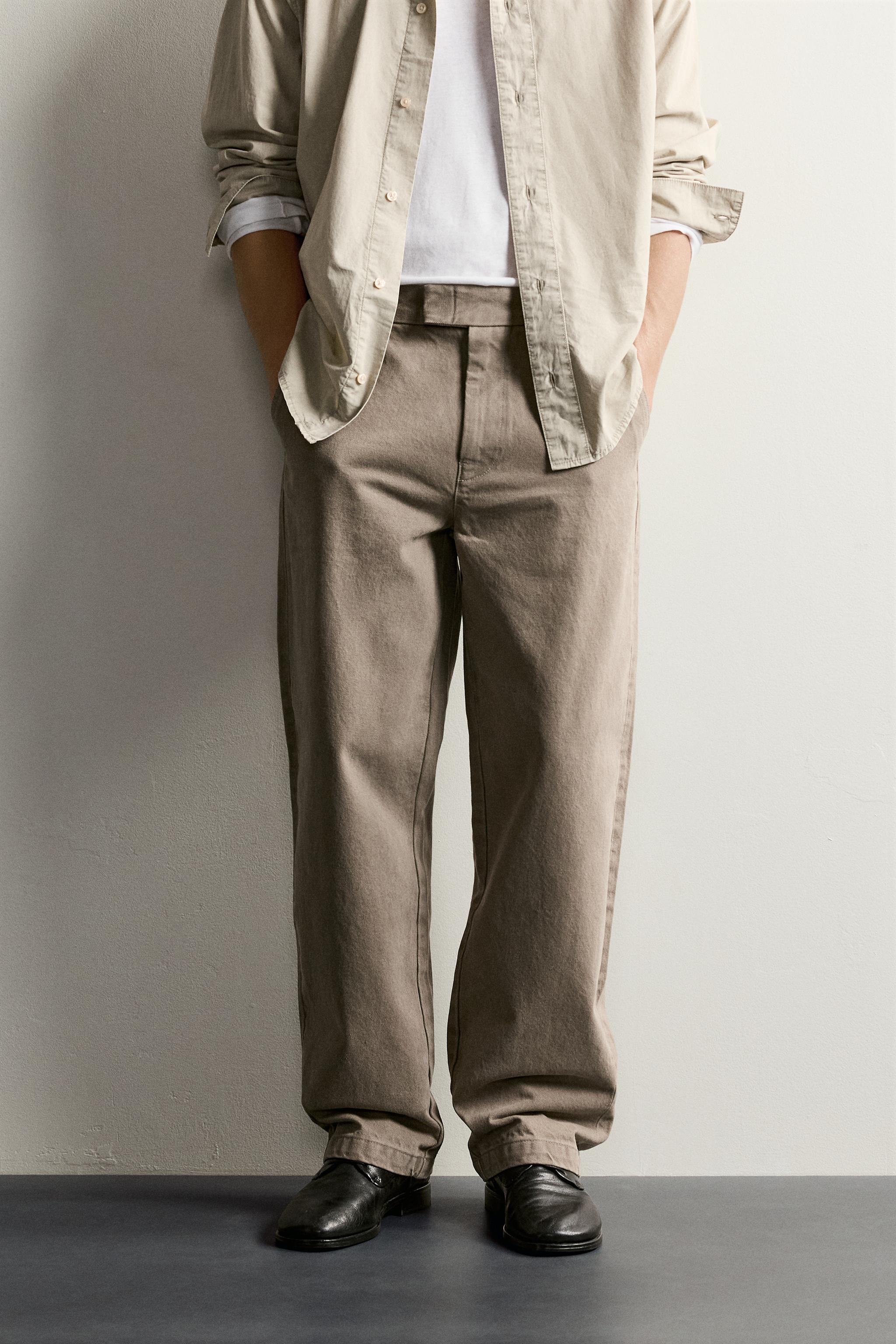 STRAIGHT-FIT CHINO PANTS WITH TABS