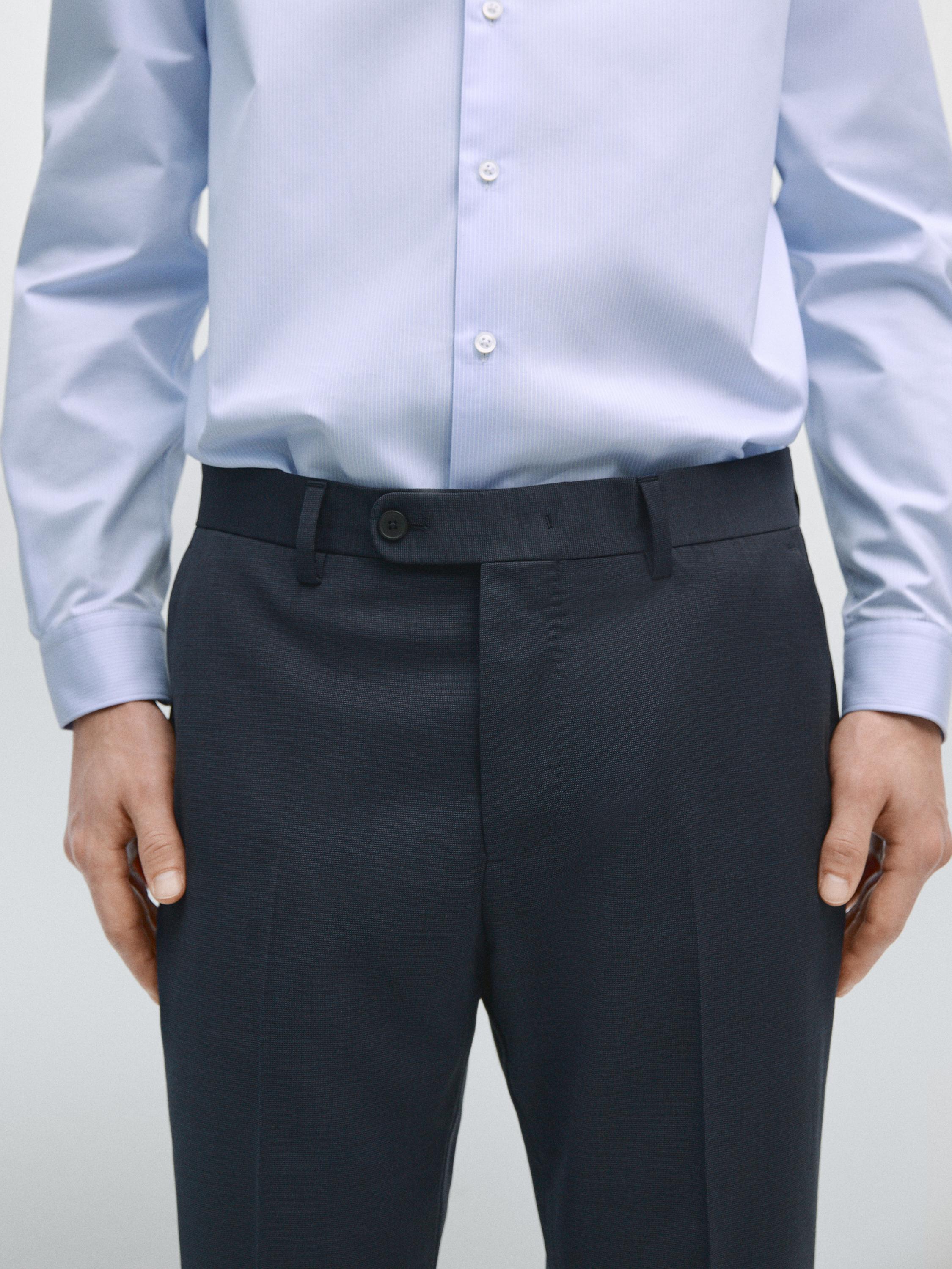 Cold wool suit trousers — Blue