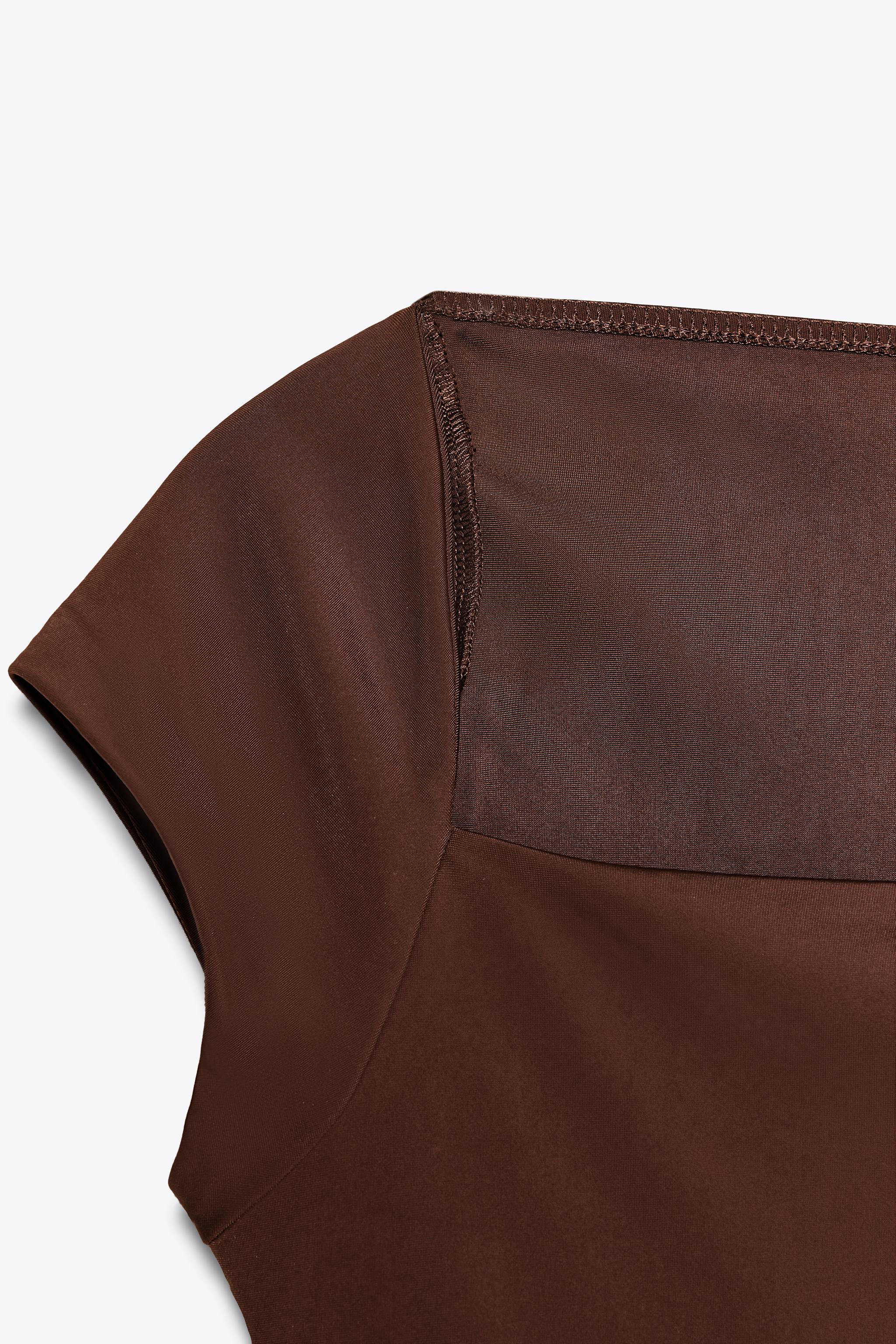 【ZARA】ポリアミド ミディワンピース 3641/152/717 ポリアミド ミディワンピース - チョコレート | ZARA Japan / 日本
