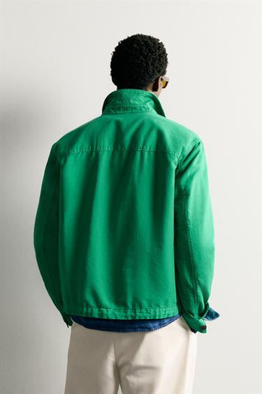 SURCHEMISE REGULAR FIT EN COTON ET LIN - Vert de Zara - Image 2