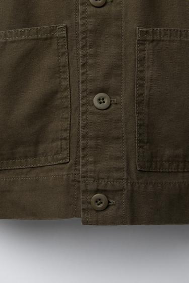 PATCH OVERSHIRT - Dark khaki by Zara - Image 3