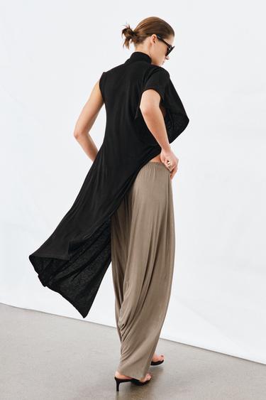 PANTALON BOUFFANT FLUIDE - Camel clair de Zara - Image 2