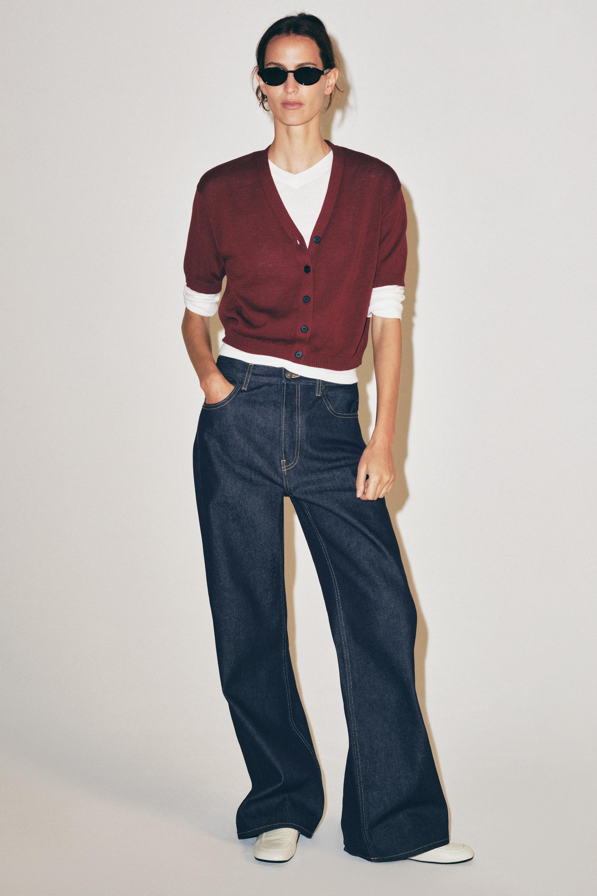 Женские кардиганы Zara SHORT SLEEVE KNIT CARDIGAN