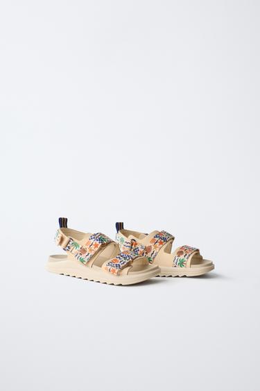 Zara TECHNICAL SANDALS - Off White