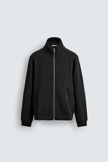 RIBBED ZIP-UP JACKET - Black by Zara