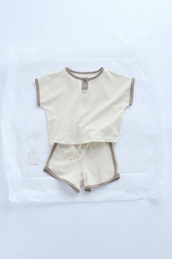 ZARA TIMELESS - STRIPED PYJAMAS - camel | ZARA Ireland