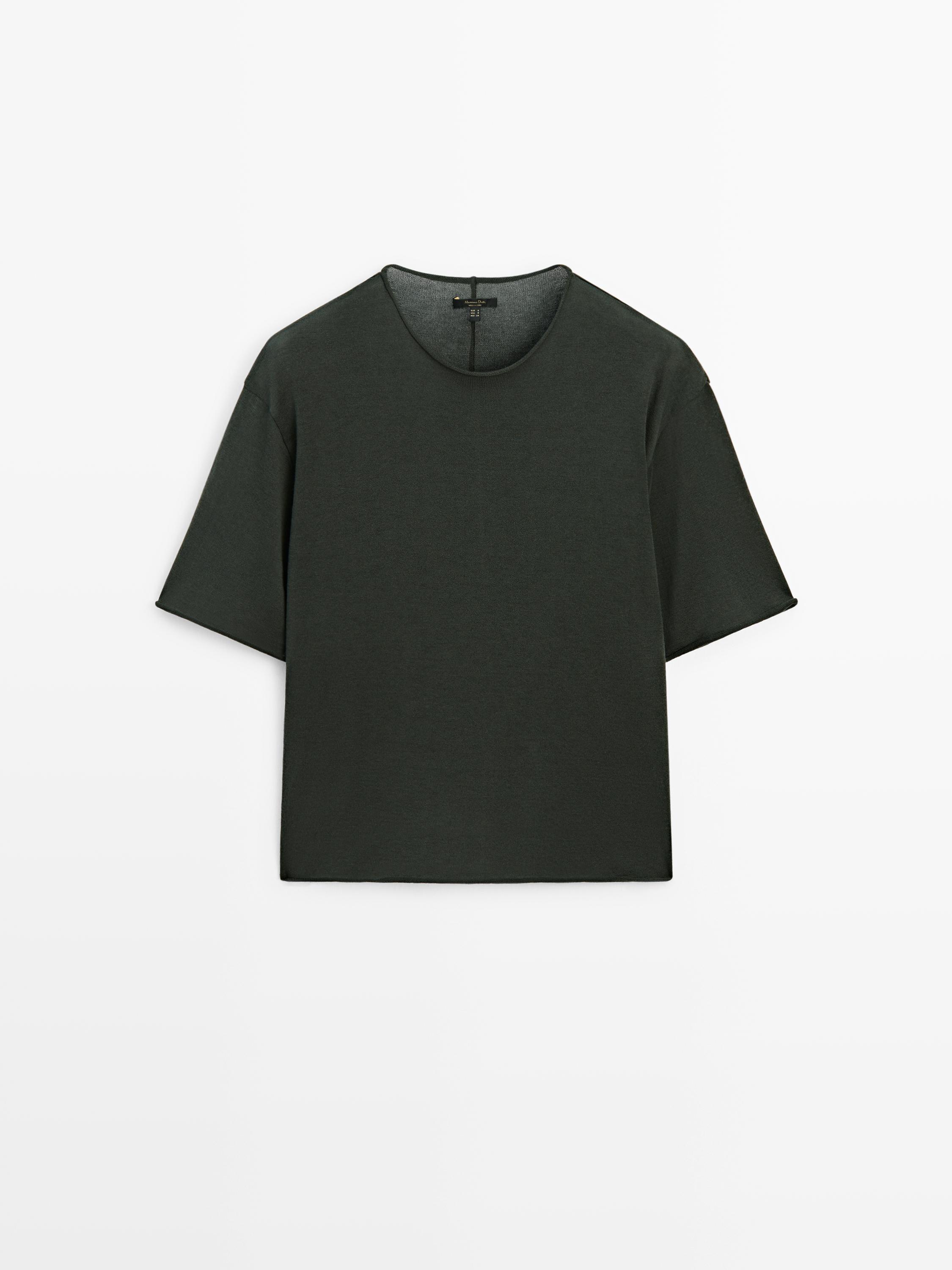Cotton T-shirt with central seam detail - Red | ZARA United States
