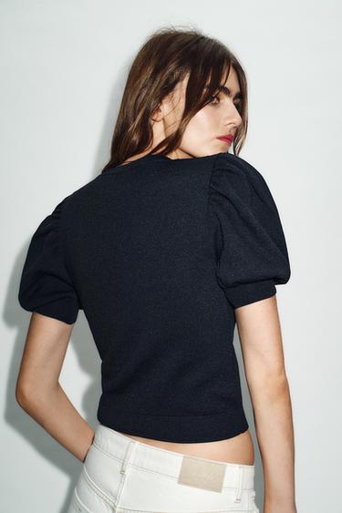 PULL EN MAILLE CUT OUT CŒUR - Bleu marine de Zara - Image 3