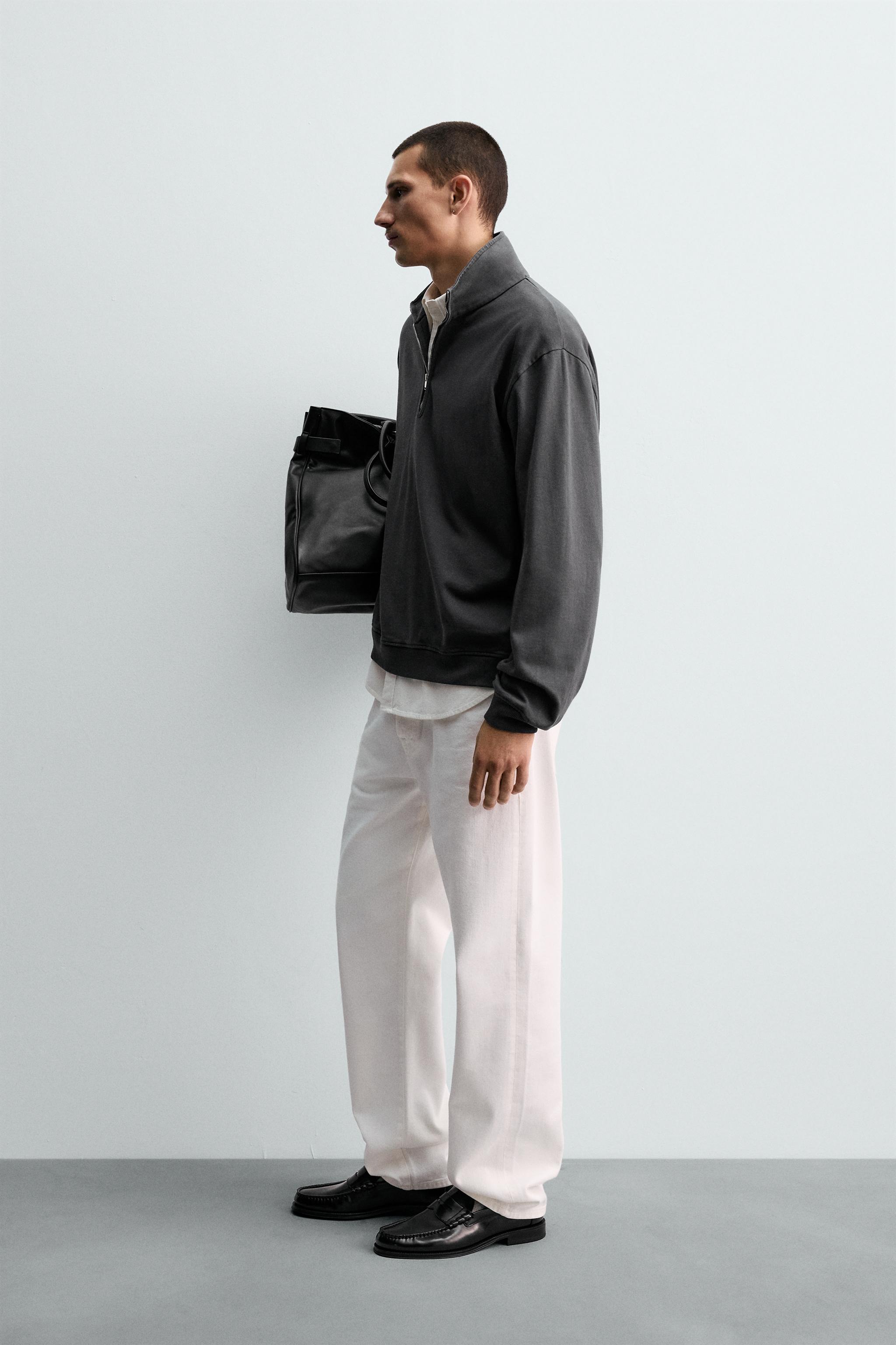 WASHED QUARTER-ZIP SWEATSHIRT